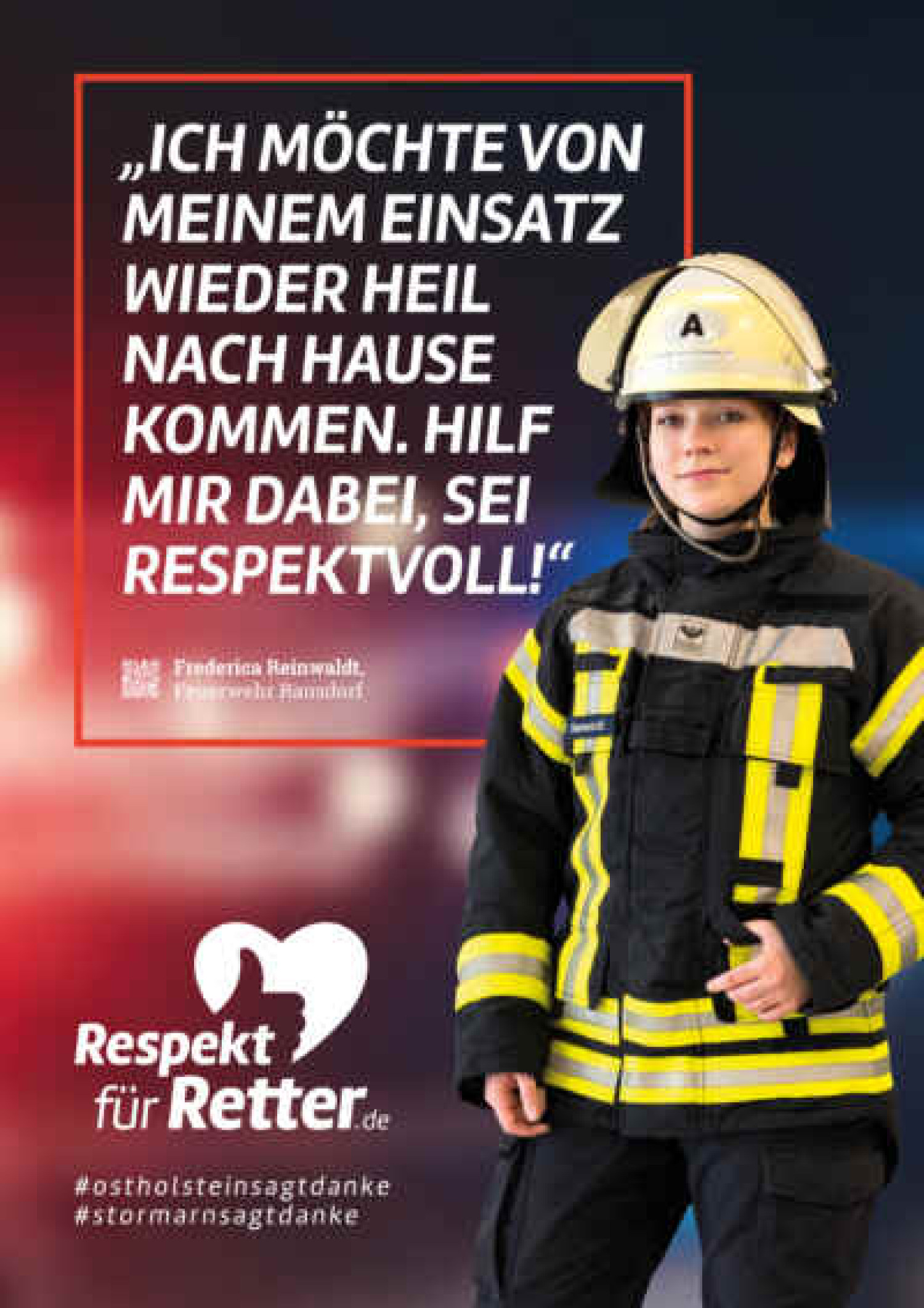 Plakat Respekt fuer Retter Frederica Reinwaldt 400x566